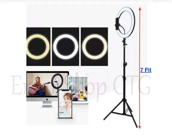 10 Inch Ring Light with 7ft Tripod Stand - image 4