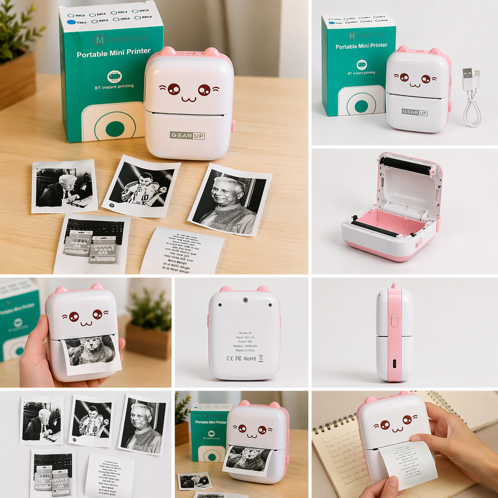 Inkless Mini Thermal Bluetooth Printer