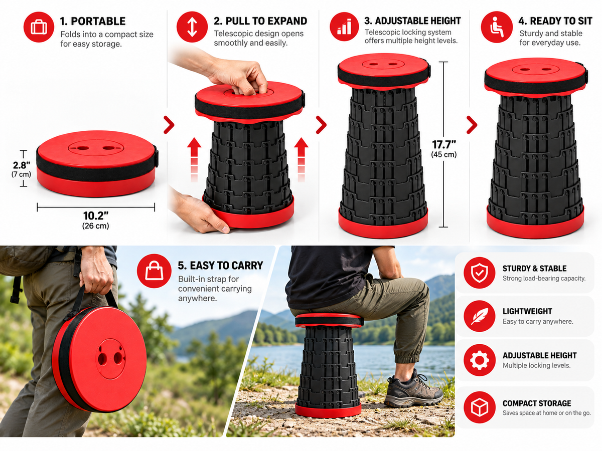 Foldable Telescopic Stool