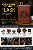 Premium Leather-Wrapped Stainless Steel Pocket Flask | Luxury Travel & Gift Edition