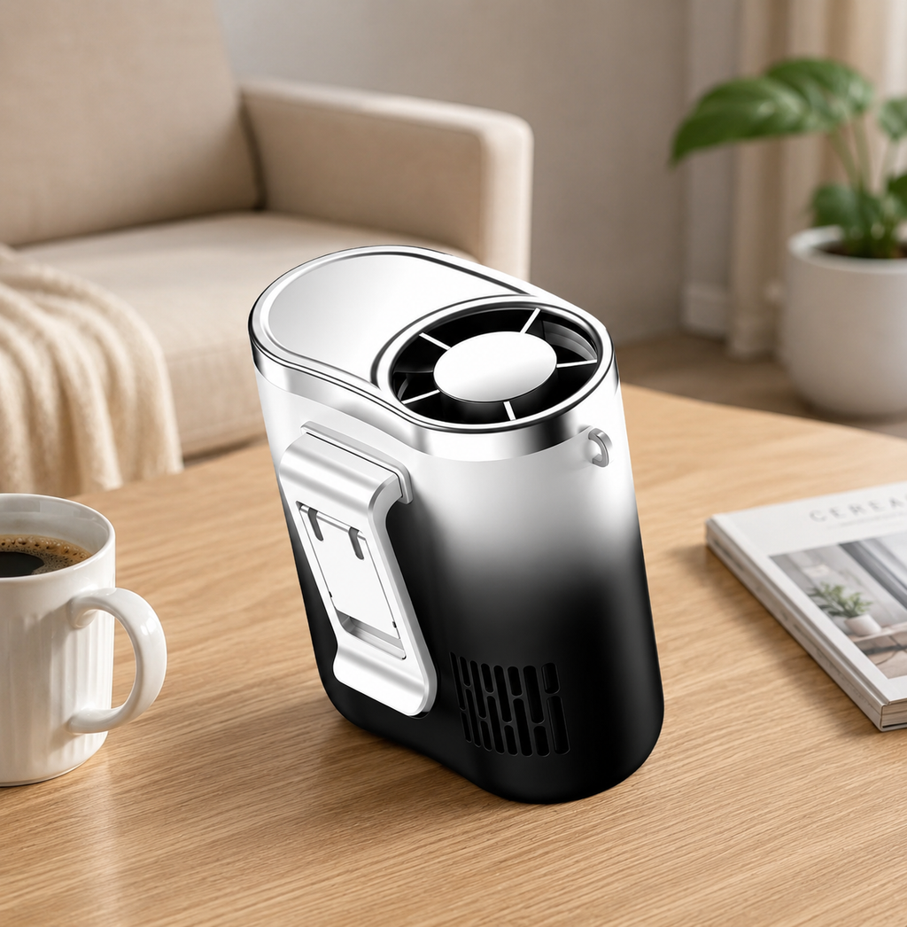 Portable Rechargeable Waist Clip Cooling Fan with Digital Display