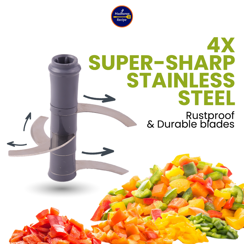 Push 'N' Chop 2-in-1 Manual Vegetable Chopper & Blender (700ml)