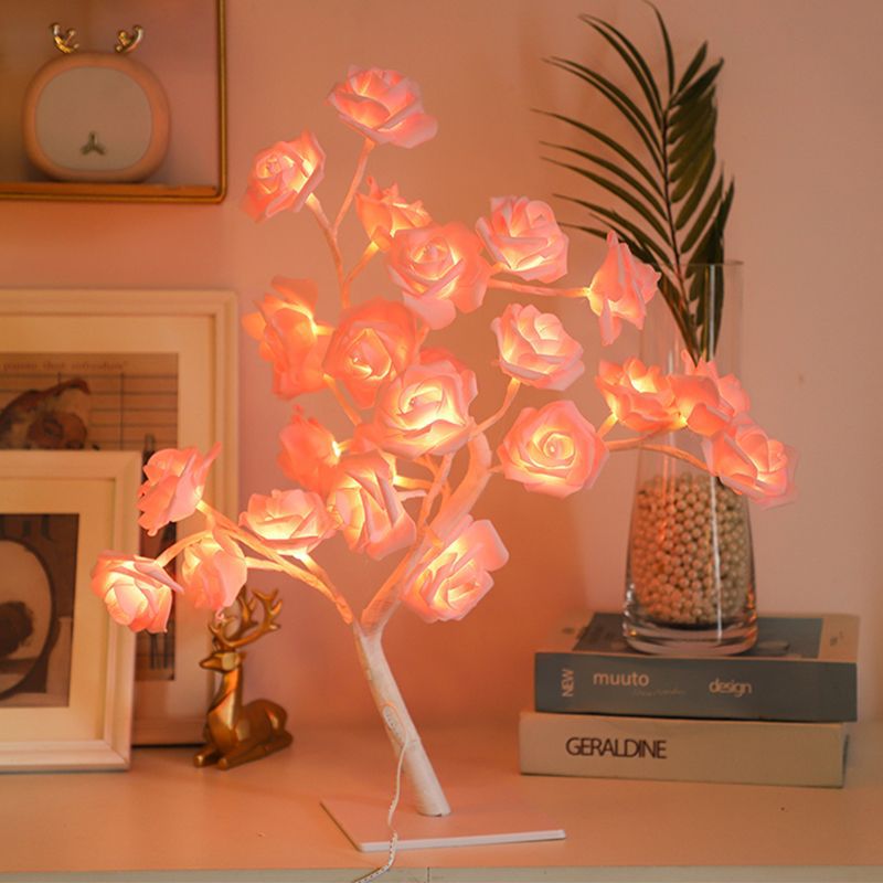 USB LED Flower Tree Lamp – Pink & White