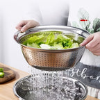 3-in-1 Multifunctional Stainless Steel Vegetable Cutter Basin(Grater + Drain Basket + Bowl — এক সেটেই ৩টি কাজ)