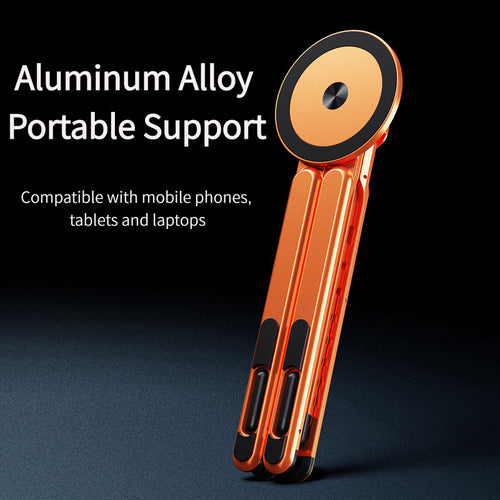 3-in-1 Mobile, Tablet & Laptop Stand — 360° Rotating Foldable Aluminum