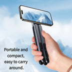 3-in-1 Mobile, Tablet & Laptop Stand — 360° Rotating Foldable Aluminum