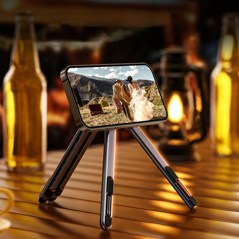 3-in-1 Mobile, Tablet & Laptop Stand — 360° Rotating Foldable Aluminum
