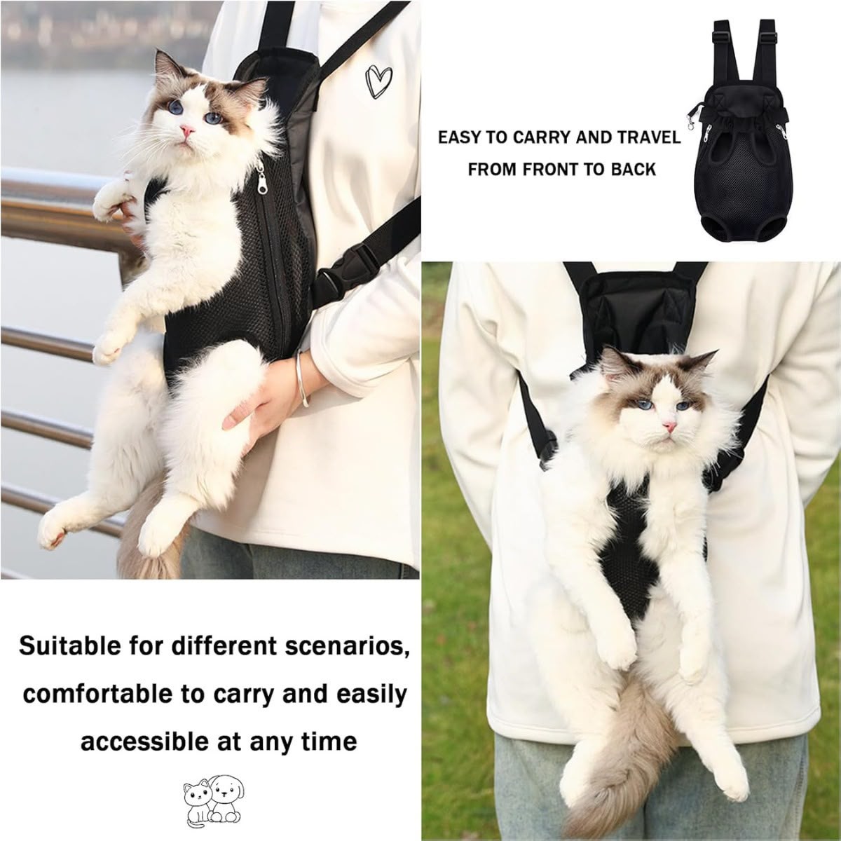 Premium Cat Carrier Backpack | Breathable Pet Carrier Bag for Travel
