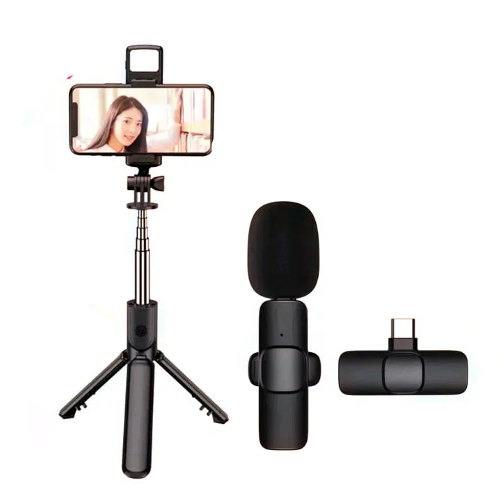 Content Creator Combo – Selfie Stick + K8 Wireless Microphone - image 2