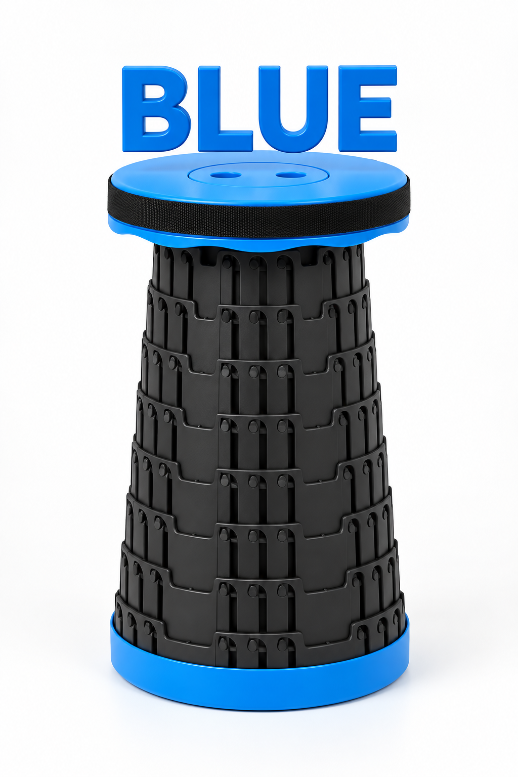 Blue folding telescopic stool