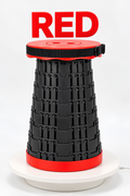 Red folding telescopic stool