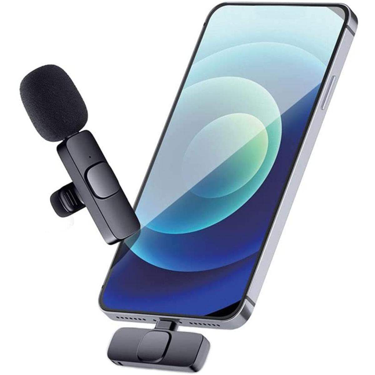 K8 wireless microphone connected to smartphone