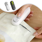 2 in 1 mini bag sealer using the built-in cutter