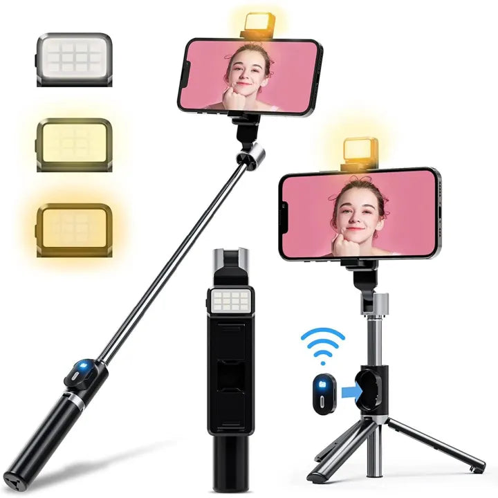 P20S Selfie Stick Mini Tripod with Fill Light