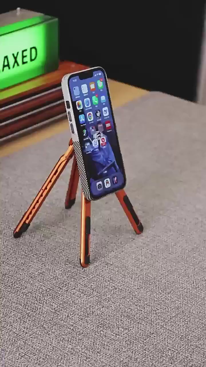 3-in-1 Mobile, Tablet & Laptop Stand — 360° Rotating Foldable Aluminum