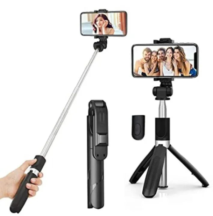 Q07 100cm Selfie Stick Tripod with LED Fill Light