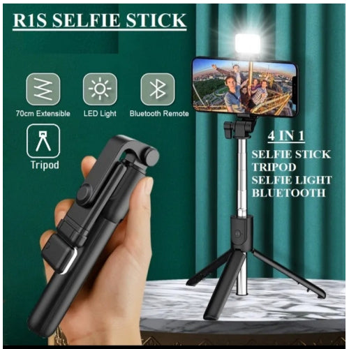 R1S 4-in-1 Selfie Stick Tripod with LED Light - high quality replacement