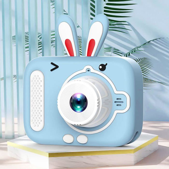 X200 kids mini digital camera blue bunny front view